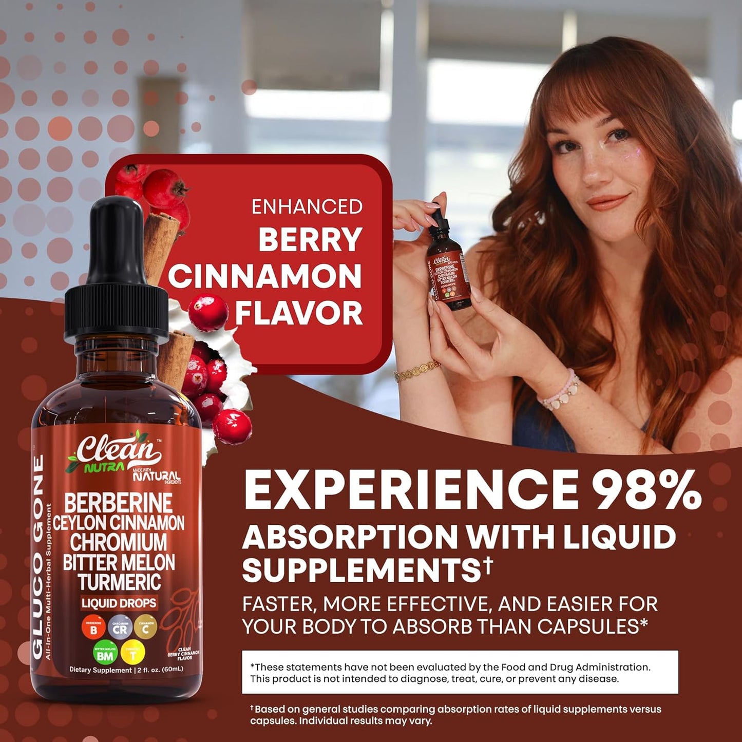 Clean Nutra Berberine with Ceylon Cinnamon Supplement