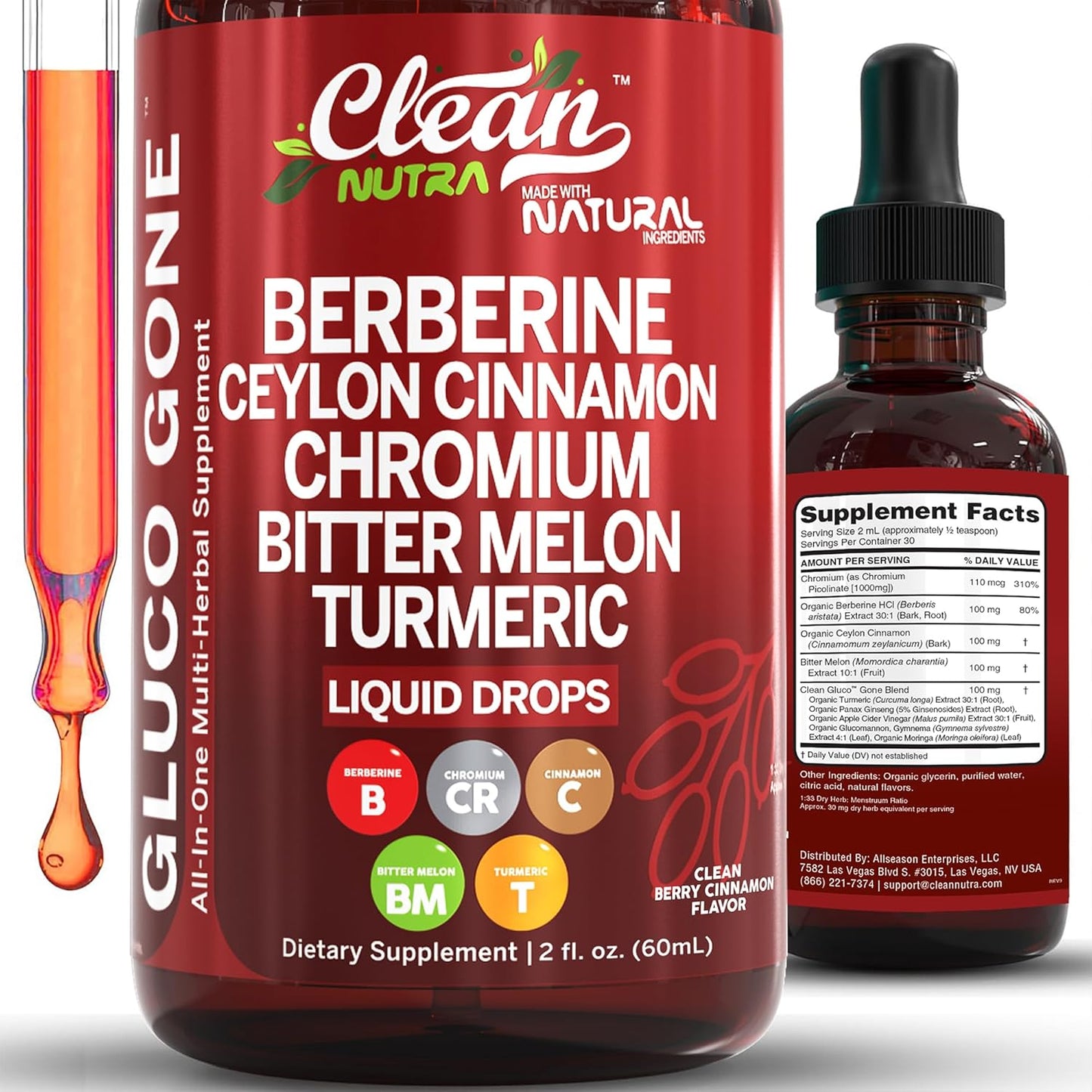 Clean Nutra Berberine with Ceylon Cinnamon Supplement